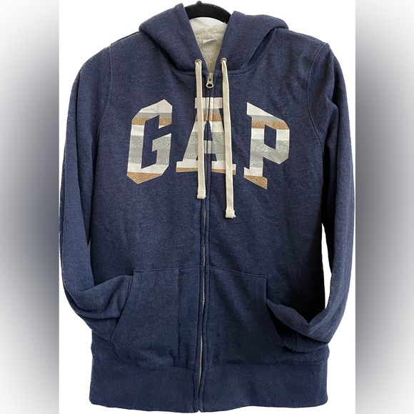 GAP Sherpa Hoodie GAP Vintage
90s Hooded Sweater Navy Size XS - Picture 2 of 13